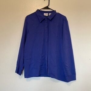 Bentley rayon blend long sleeve full hidden button down collard shirt bl…